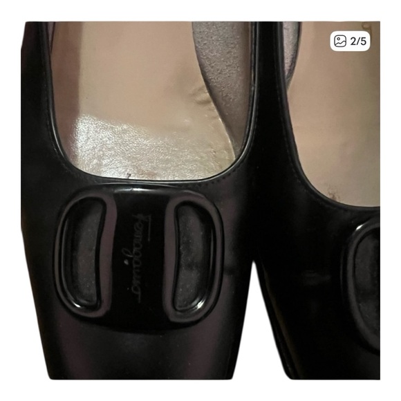 Salvatore Ferragamo Black Leather heels with Bow Detail - Picture 5 of 6